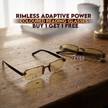 Rimless Adaptive Power Coloured Reading Glasses Buy1 Get 1 Free (2CORG)