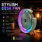 Rechargeable Stylish Desk Fan With RGB Lights (EF40)