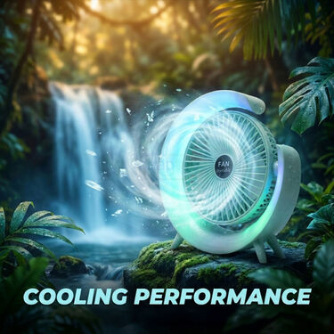 Rechargeable Stylish Desk Fan With RGB Lights (EF40)