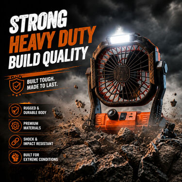 Heavy Duty Rechargeable Fan with Emergency Light (EF41)