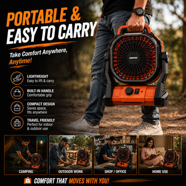 Heavy Duty Rechargeable Fan with Emergency Light (EF41)