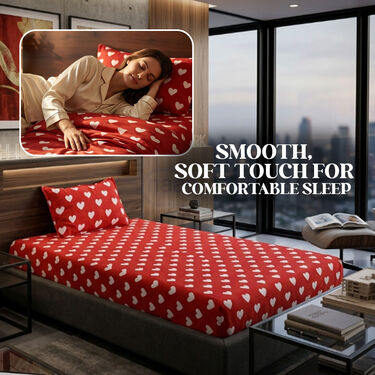 Beautiful Heart Single Bedsheet Set (SBS1)