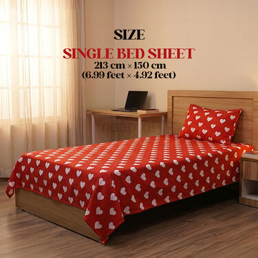 Beautiful Heart Single Bedsheet Set (SBS1)