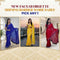 New Faux Georgette Shining Border Work Saree-Pick any 1 (GBS1)