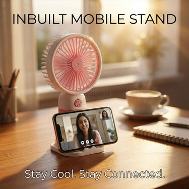 USB Rechargeable Small Hand Fan With Mobile Stand (EF43)