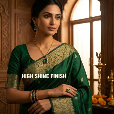 4 Pcs Emerald Green Coloured Jewellary Set (WJ2)