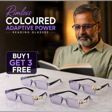 Rimless Coloured Adaptive Power Reading Glasses Buy 1 Get 3 Free (4COR ...
