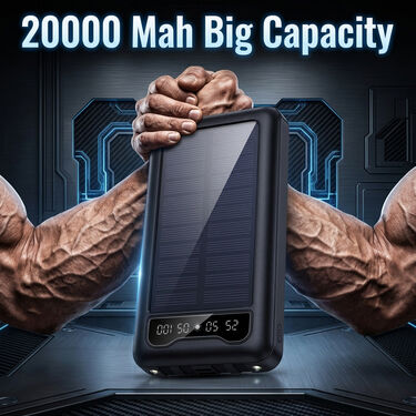20000 Mah Solar Powerbank With Inbuilt Cables (PB34A)