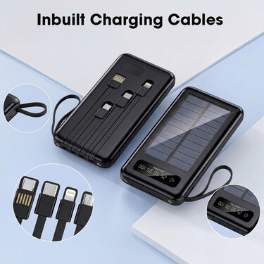 20000 Mah Solar Powerbank With Inbuilt Cables (PB34A)