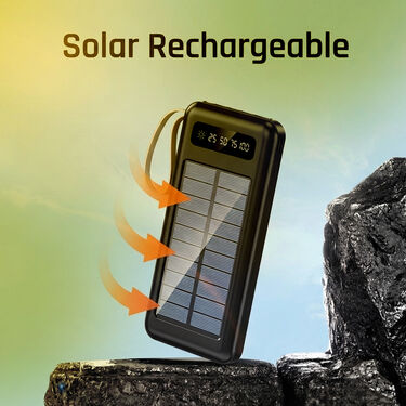 20000 Mah Solar Powerbank With Inbuilt Cables (PB34A)