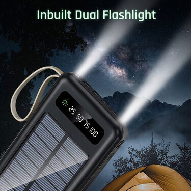 20000 Mah Solar Powerbank With Inbuilt Cables (PB34A)