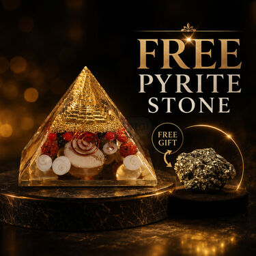 Lakshmi Yantra Pyramid + Raw Pyrite Stone Free (SJPY3)