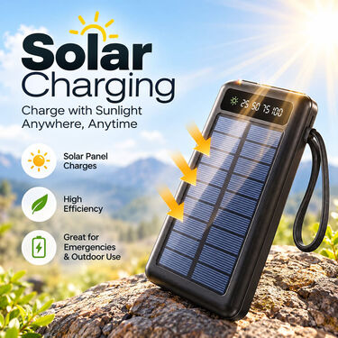 20000 MAh Solar Power Bank With Inbuilt Cables And Emergency Light (PB40)