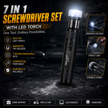 7 In 1 Screwdriver Set With LED Torch (HT60)