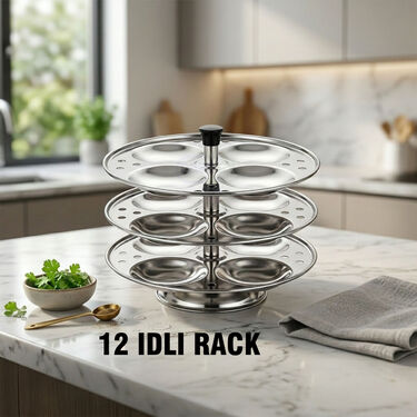 4 Ltr Induction Friendly Multi Cooker + 12 Cavity Idli Rack + Chirata + Puttu Maker (1MC4)