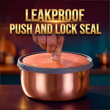 5 Stainless Steel Bowl + 5 Push & Lock Lid (10PL5N)