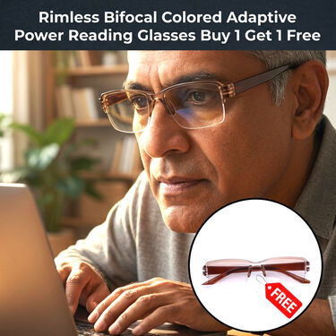 Rimless Bifocal Colored Adaptive Power Reading Glasses Buy 1 Get 1 Free (2BOC1RG2)