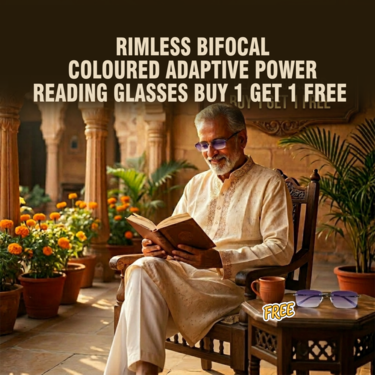 Rimless Bifocal Colored Adaptive Power Reading Glasses Buy 1 Get 1 Free (2BOC2RG2)