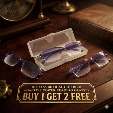 Rimless Bifocal Colored Adaptive Power Reading Glasses Buy 1 Get 2 Free (3BOC2RG2)