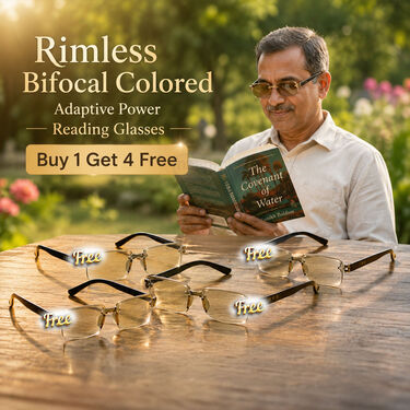 Rimless Bifocal Colored Adaptive Power Reading Glasses Buy 1 Get 4 Free (5BOC1RG2)