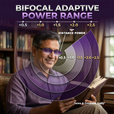 Rimless Bifocal Colored Adaptive Power Reading Glasses Buy 1 Get 4 Free (5BOC2RG2)