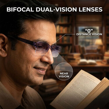 Rimless Bifocal Colored Adaptive Power Reading Glasses Buy 1 Get 4 Free (5BOC2RG2)