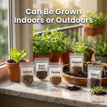 Pack of 5 Herb Seeds - Lettuce, Basil Green, Parsley, Celery, Oregano (GHS1)