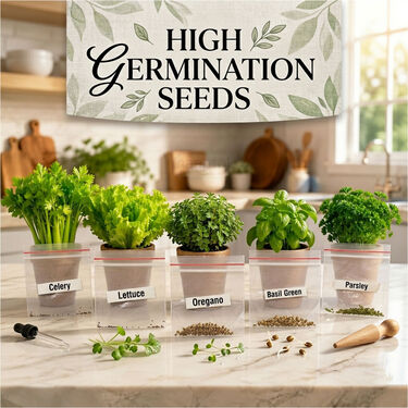 Pack of 5 Herb Seeds - Lettuce, Basil Green, Parsley, Celery, Oregano (GHS1)