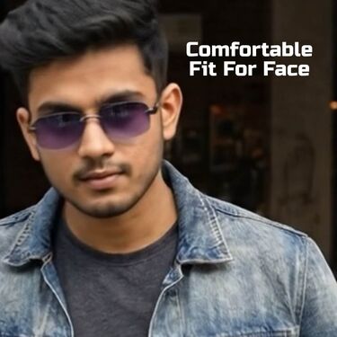 Designer Rimless Rectangular Sunglasses B1G2 Free (3SG2)
