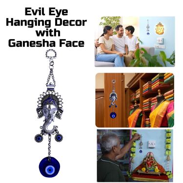 Evil Eye Hanging Decor with Ganesha Face (DEG1)