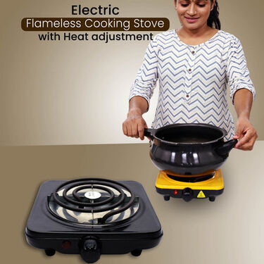 1000 Watt Electric Flameless Cooking Stove With Heat Adjustment (ECS14)