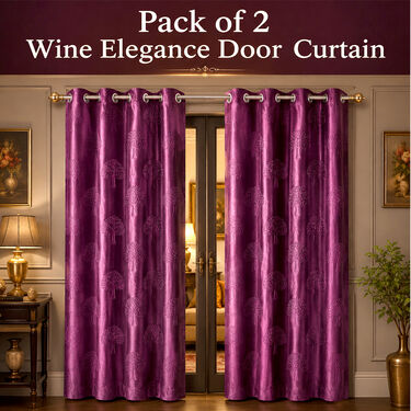 Pack of 2 Wine Elegance Door Curtain (CU20)