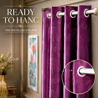 Pack of 2 Wine Elegance Door Curtain (CU20)