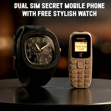 Small Dual Sim Mobile Phone With Free Stylish watch (PMH22)