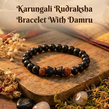 Karungali Rudraksha Bracelet With Damru (SJB7)