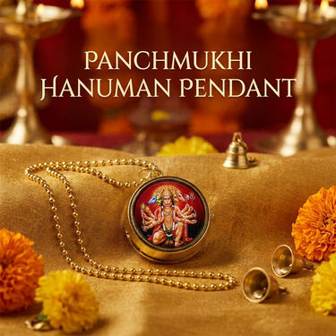 Panchmukhi Hanuman Spinning Pendant Watch With Golden Chain (SJW8)