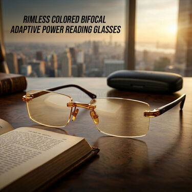 Rimless Colored Bifocal Adaptive Power Reading Glasses (BOC1RG1)