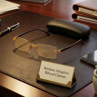 Rimless Colored Bifocal Adaptive Power Reading Glasses (BOC1RG1)