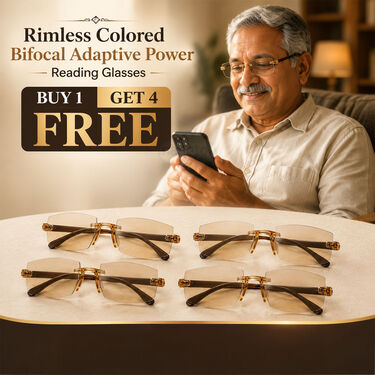 Rimless Colored Bifocal Adaptive Power Reading Glasses Buy 1 Get 4 Free (5BOC1RG1)