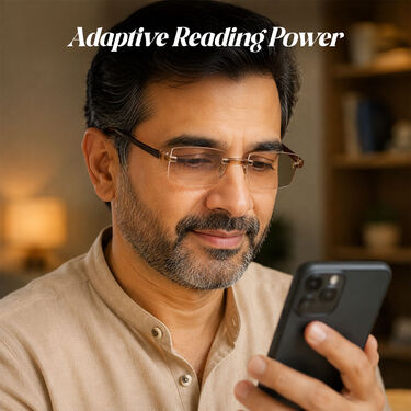 Rimless Colored Bifocal Adaptive Power Reading Glasses Buy 1 Get 4 Free (5BOC1RG1)