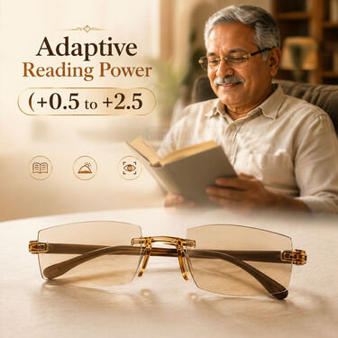 Rimless Colored Bifocal Adaptive Power Reading Glasses Buy 1 Get 4 Free (5BOC1RG1)