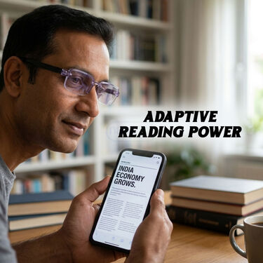 Rimless Coloured Adaptive Power Reading Glasses Buy 1 Get 4 Free (5OC2RG2)