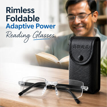 Rimless Foldable Adaptive Power Reading Glasses (FORG1)