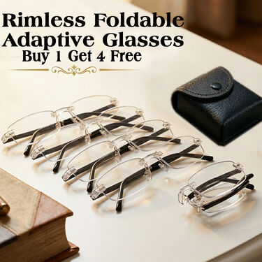 Rimless Foldable Adaptive Power Reading Glasses Buy 1 Get 4 Free (5FORG1)