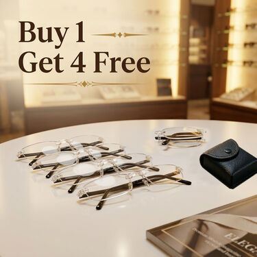 Rimless Foldable Adaptive Power Reading Glasses Buy 1 Get 4 Free (5FORG1)