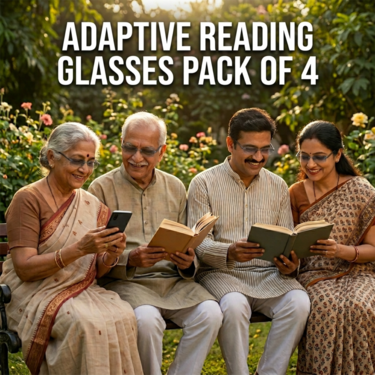 Rimless Folding Coloured Adaptive Power Reading Glasses Buy 1 Get 3 Free (4FOC2RG1)