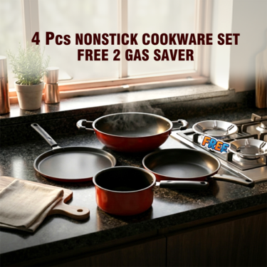 4 Pcs Nonstick Cookware Set + Free 2 Gas Saver (4CCNC1)