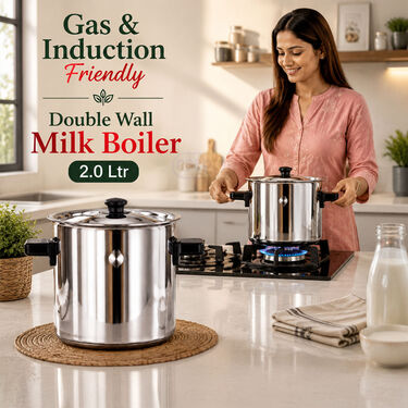 Gas & Induction Friendly Double Wall Milk Boiler - 2.0 Ltr (1MB3)
