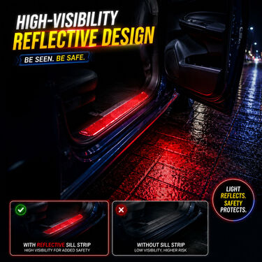Car Door Anti Slip Reflective Strips Pack of 4 (CID5)