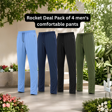 Rocket Deal Pack of 4 Mens Comfortable Pants (4CP1)